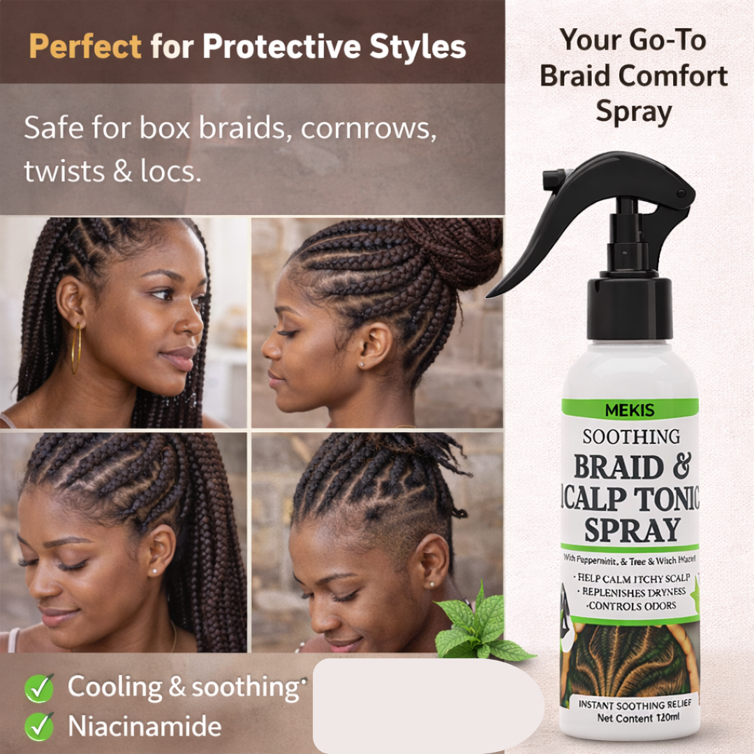 Soothing Braid & Scalp Tonic Spray - Helps calm itchy & Irritated scalp ,Keeps braids fresh between washes 5 Soothing Braid & Scalp Tonic Spray - Helps calm itchy & Irritated scalp ,Keeps braids fresh between washes - Image 5