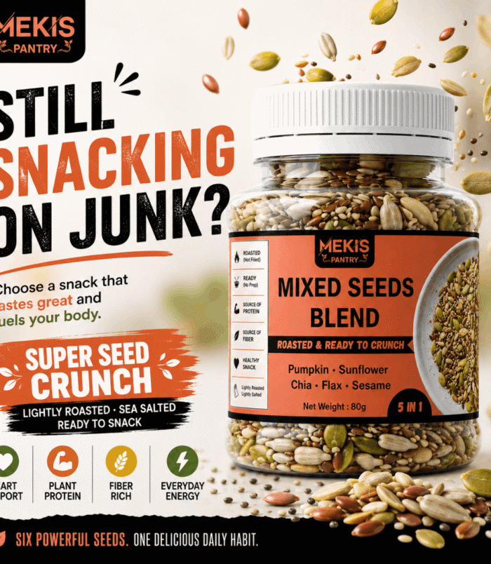 Mekis 5 in 1 Mixed Seeds Blend - Lightly roasted and lightly sea salted for great taste