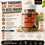 Mekis 5 in 1 Mixed Seeds Blend - Lightly roasted and lightly sea salted for great taste