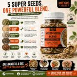 Mekis 5 in 1 Mixed Seeds Blend - Lightly roasted and lightly sea salted for great taste