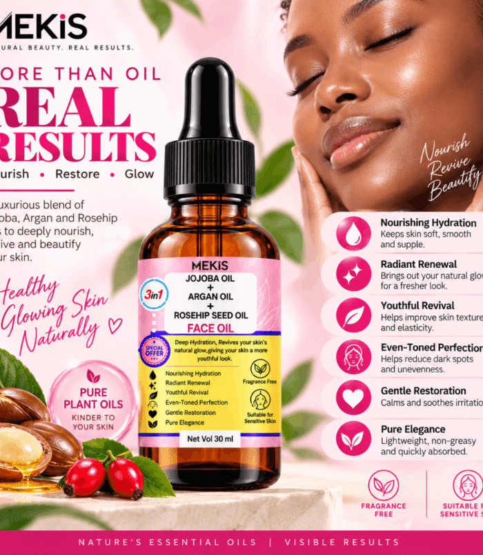 3-in-1 Jojoba + Argan + Rosehip Seed Face Oil -